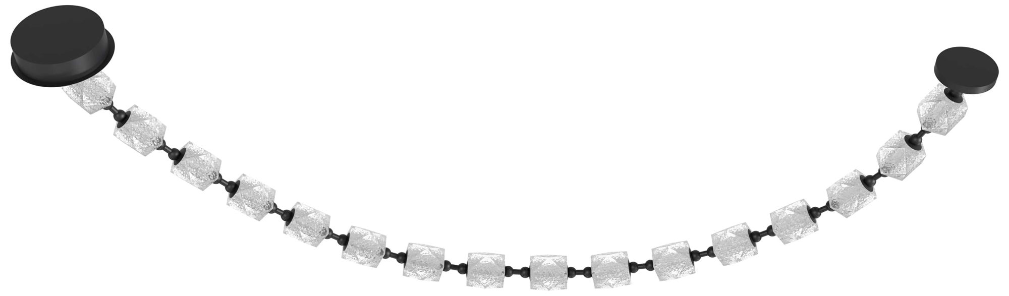 Image 3 Beluga 16-Light 112"L LED Pendant in Black/Textured Acrylic more views