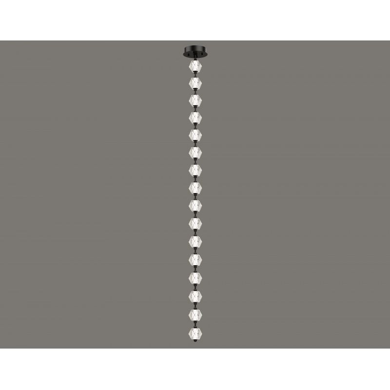Image 5 Beluga 16-Light 112"L LED Pendant in Black/Textured Acrylic more views
