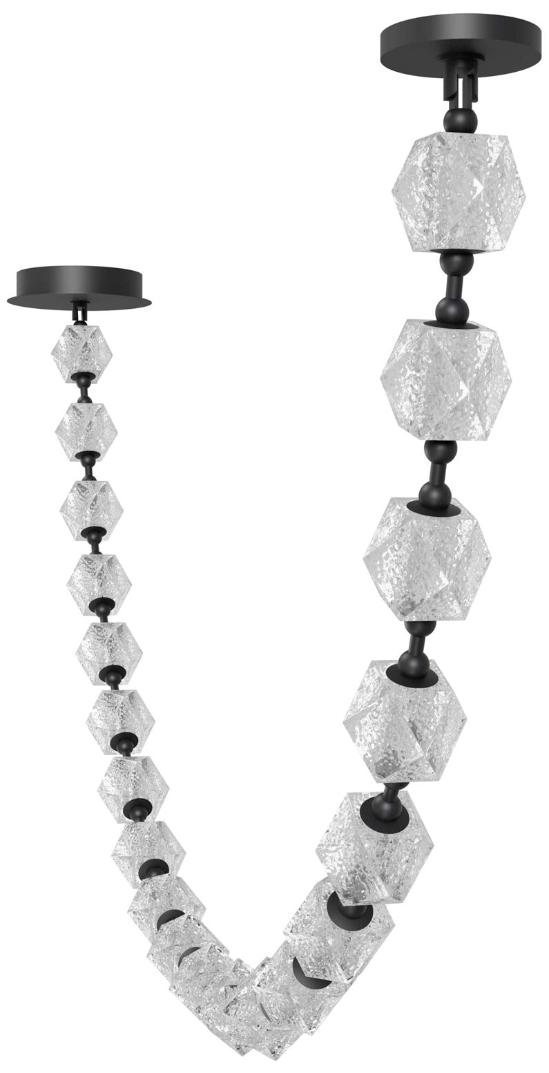 Image 2 Beluga 20-Lt 140"L LED Strand Chandelier Black/Textured Acrylic more views
