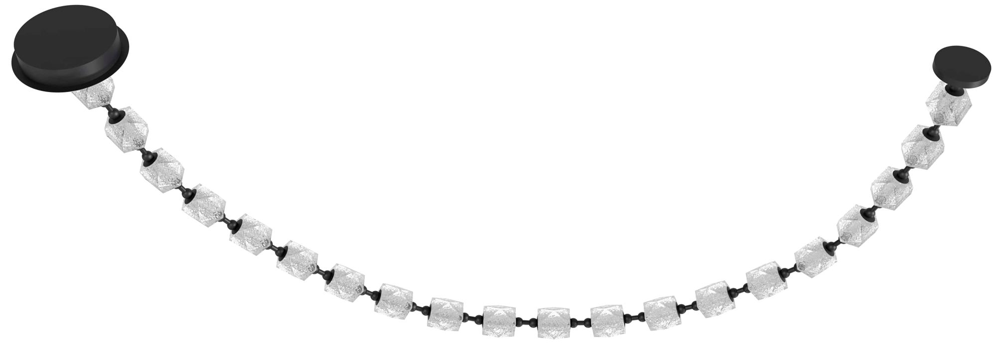 Image 3 Beluga 20-Lt 140"L LED Strand Chandelier Black/Textured Acrylic more views