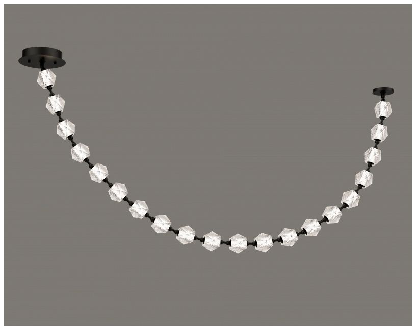 Image 4 Beluga 20-Lt 140"L LED Strand Chandelier Black/Textured Acrylic more views