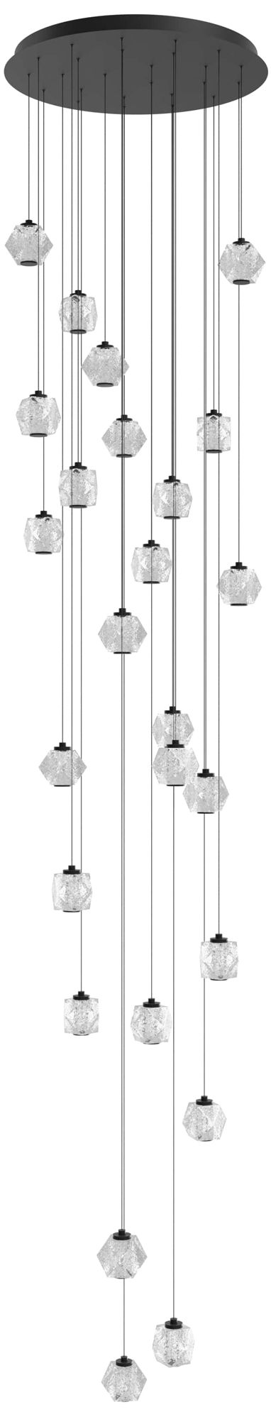Beluga 25-Light 30"W LED Pendant in Black/Textured Acrylic