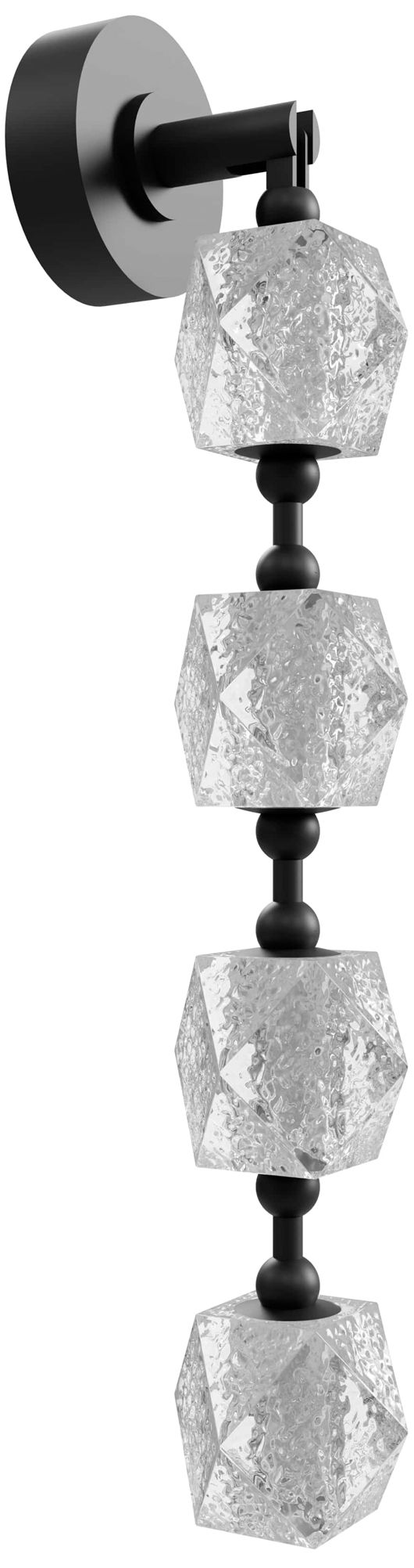 Image 2 Beluga 4-Light 28"H LED Wall Sconce in Black/Textured Acrylic more views