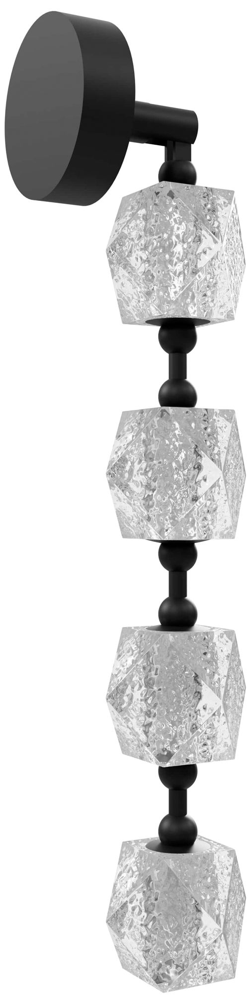 Image 3 Beluga 4-Light 28"H LED Wall Sconce in Black/Textured Acrylic more views