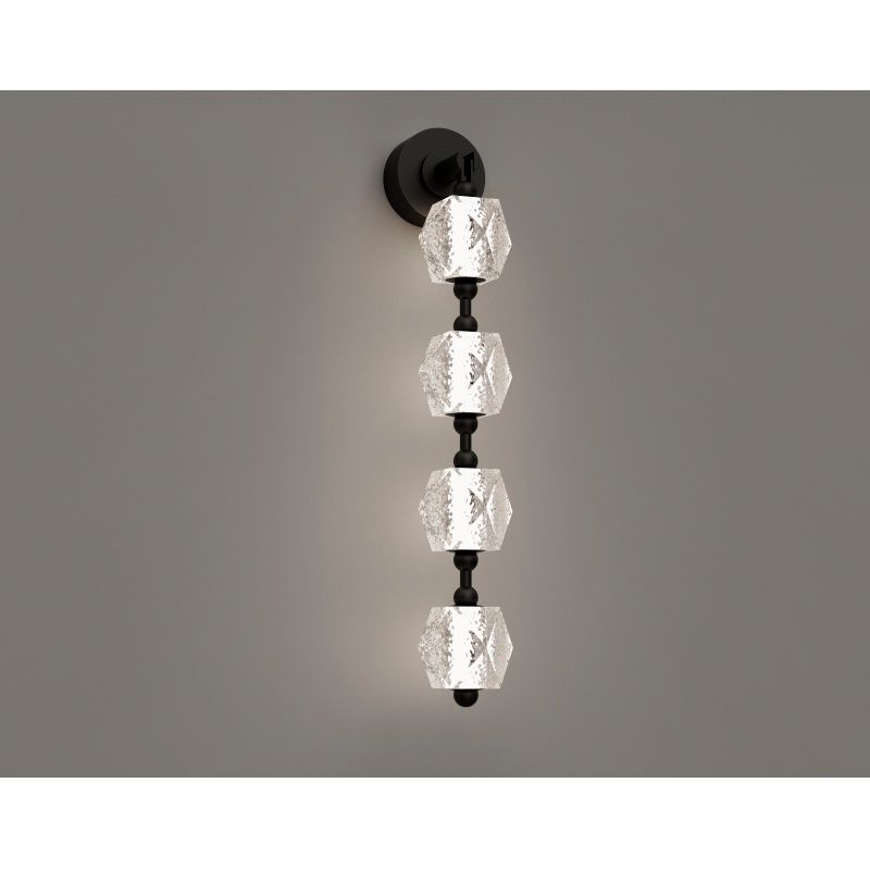 Image 4 Beluga 4-Light 28"H LED Wall Sconce in Black/Textured Acrylic more views