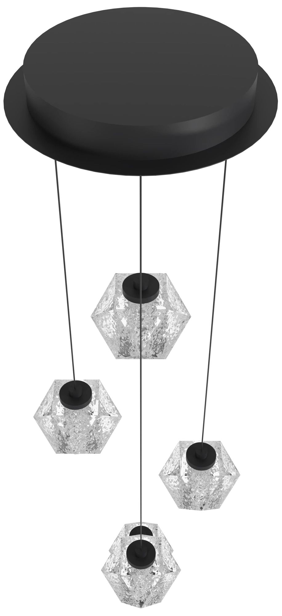 Image 3 Beluga 5-Light 13"W LED Chandelier in Black/Textured Acrylic more views