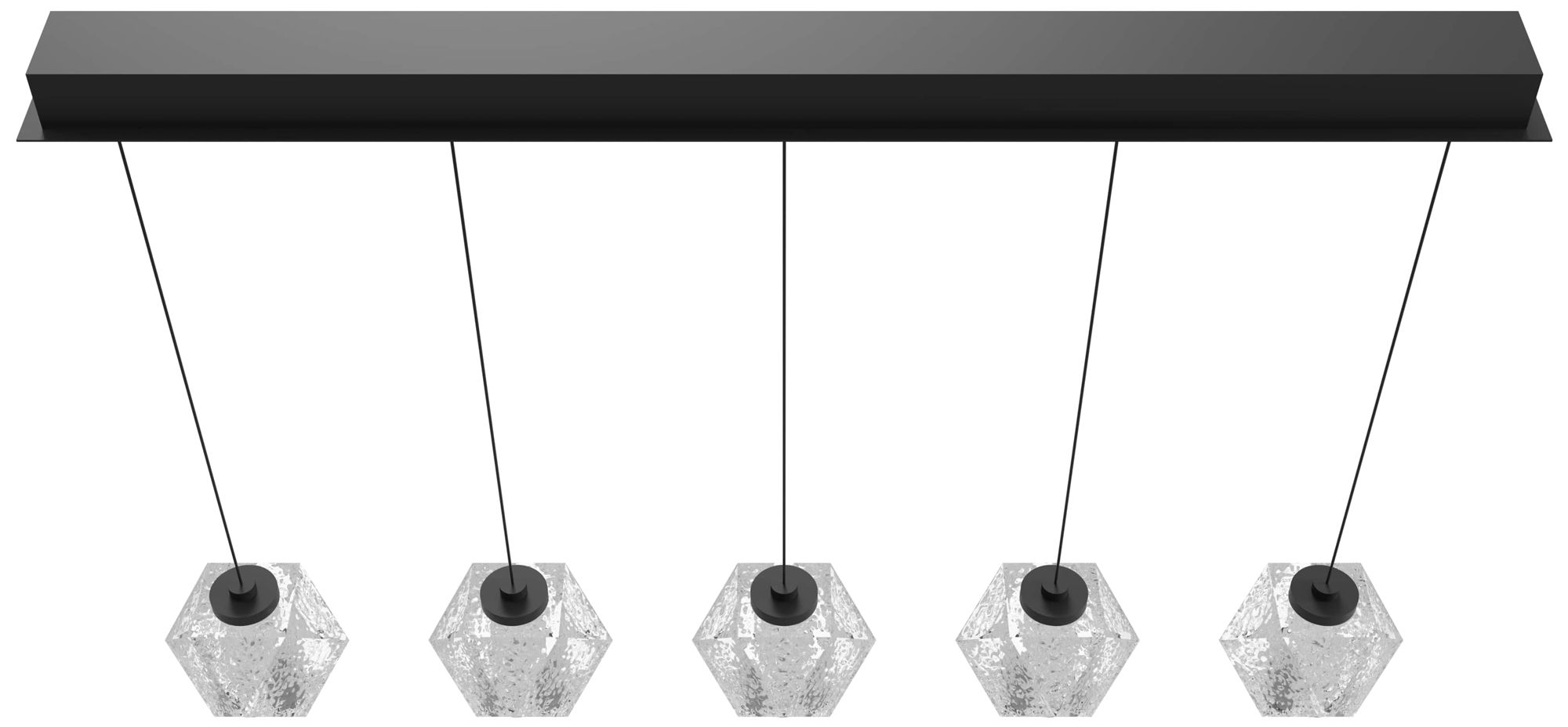 Image 3 Beluga 5-Light 36"W Linear LED Chandelier Black/Textured Acrylic more views