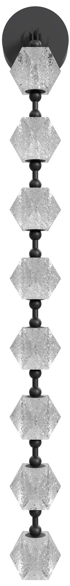 Beluga 8-Light 56"H LED Wall Sconce in Black/Textured Acrylic