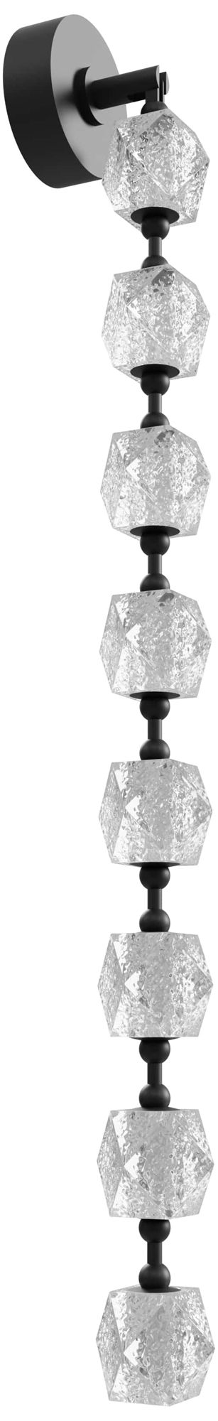 Image 2 Beluga 8-Light 56"H LED Wall Sconce in Black/Textured Acrylic more views