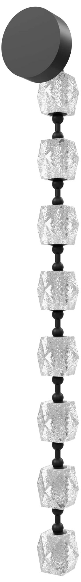 Image 3 Beluga 8-Light 56"H LED Wall Sconce in Black/Textured Acrylic more views