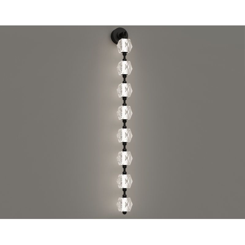 Image 4 Beluga 8-Light 56"H LED Wall Sconce in Black/Textured Acrylic more views