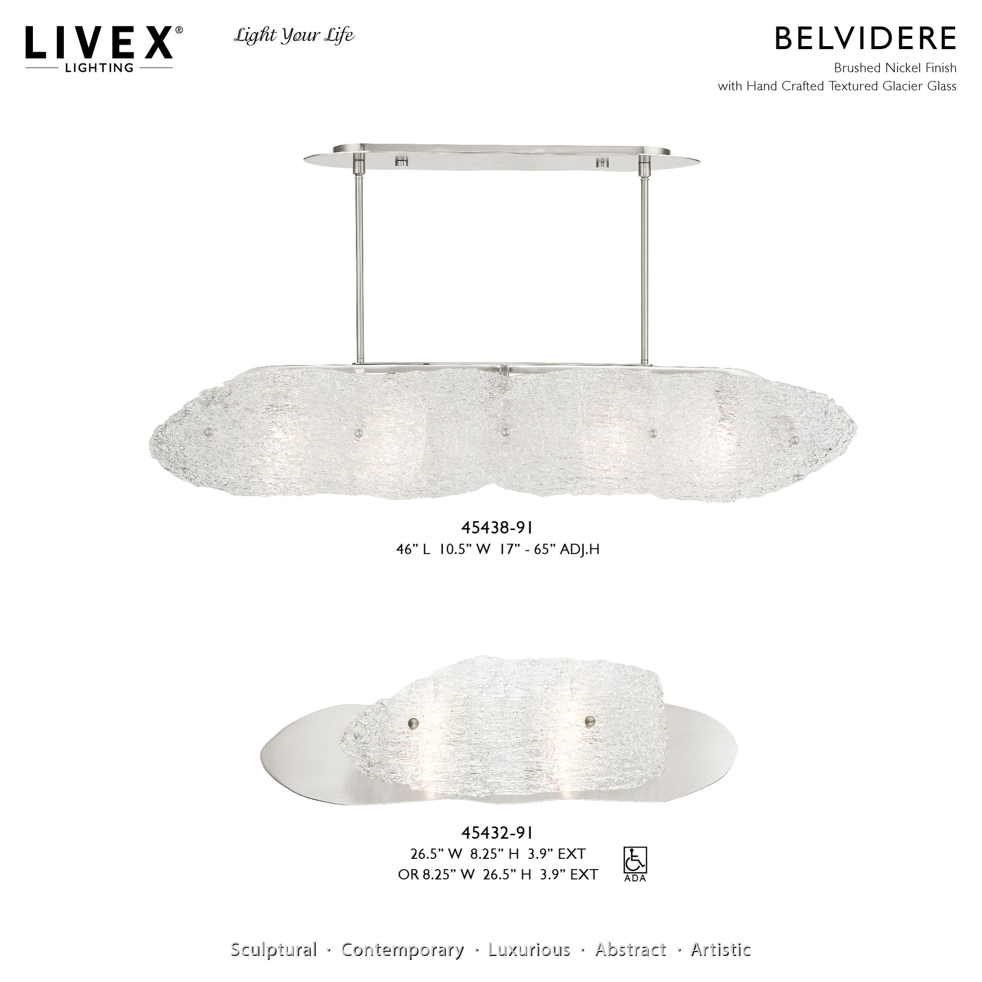 Belvidere 4 Light Brushed Nickel ADA Wall Sconce