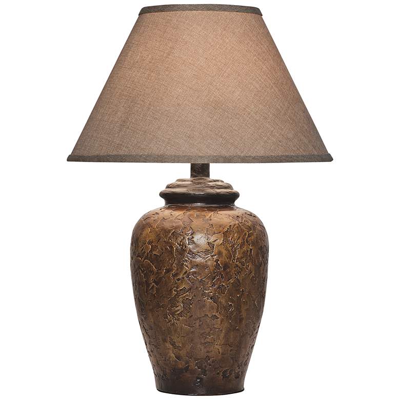 Belville Antique Walnut Urn Handcrafted Stone Table Lamp