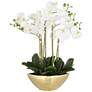 Belvois White Orchid 22" High Faux Flowers in Ceramic Pot