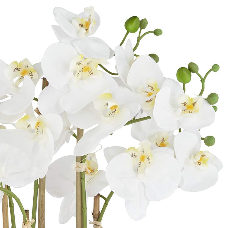 Image 4 Belvois White Orchid 22" High Faux Flowers in Ceramic Pot more views