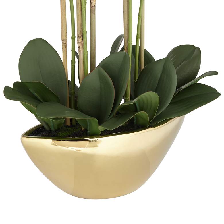 Image 5 Belvois White Orchid 22" High Faux Flowers in Ceramic Pot more views