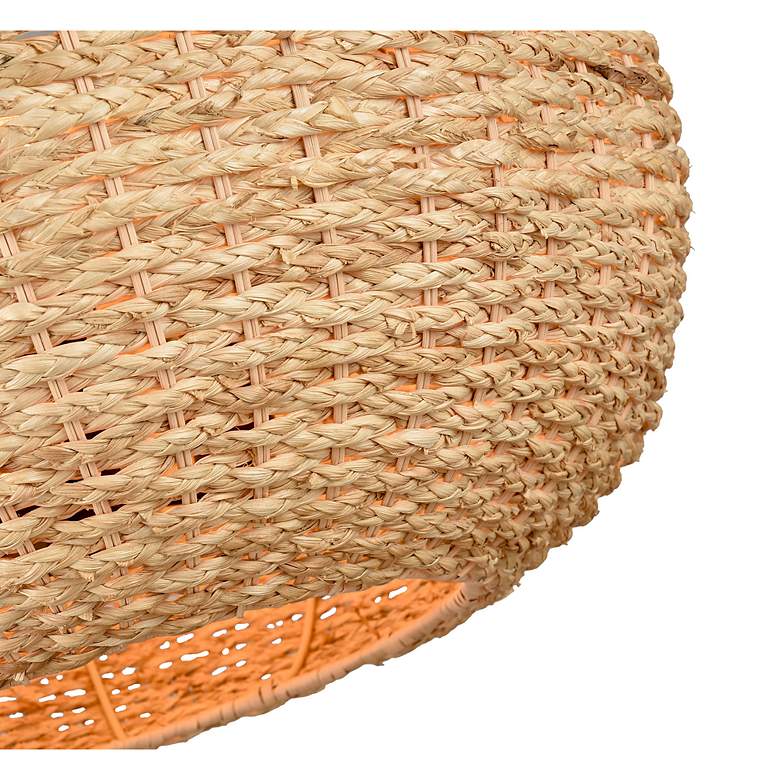 Image 3 Bemo 21 1/4"W Oiled Bronze Pendant Light with Rattan Shade more views