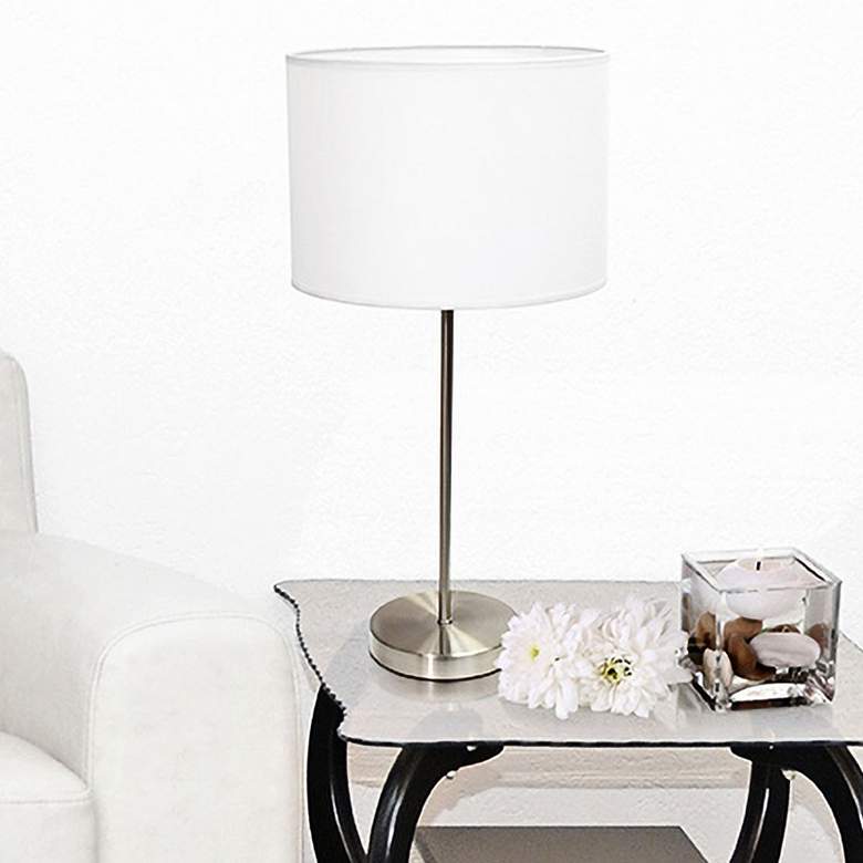 Image 1 Ben 23 inch High Brushed Steel Accent Table Lamp