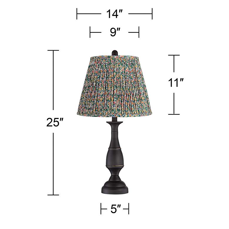 Image 4 Ben 25" High Dark Bronze Table Lamps Set of 2 with Misha Green Shades more views