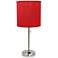 Ben Brushed Steel 19 1/2"H Accent Table Lamp w/ Red Shade