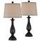Ben Dark Bronze Table Lamp Set of 2 with WiFi Smart Sockets