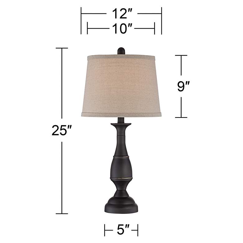 Image 7 Ben Dark Bronze Table Lamps Set of 2 with Smart Sockets more views
