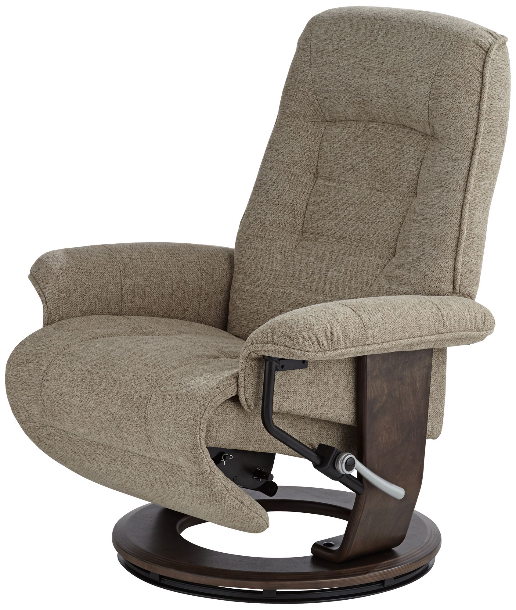 BenchMaster Annika Chestnut Fabric Adjustable Swivel Recliner