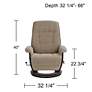 BenchMaster Annika Chestnut Fabric Adjustable Swivel Recliner