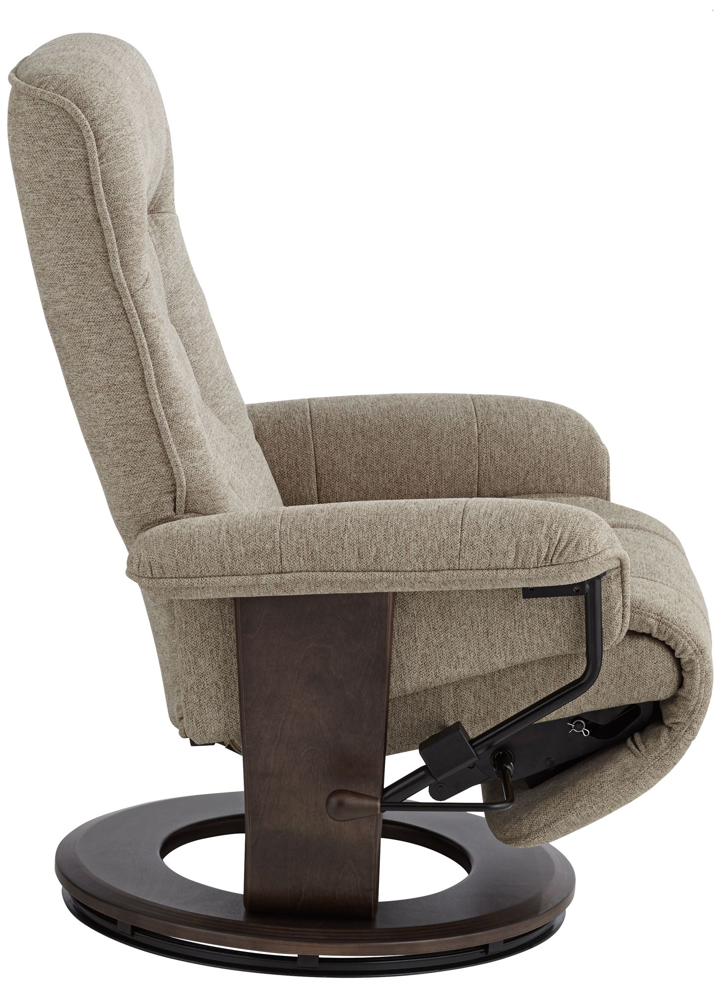 BenchMaster Annika Chestnut Fabric Adjustable Swivel Recliner