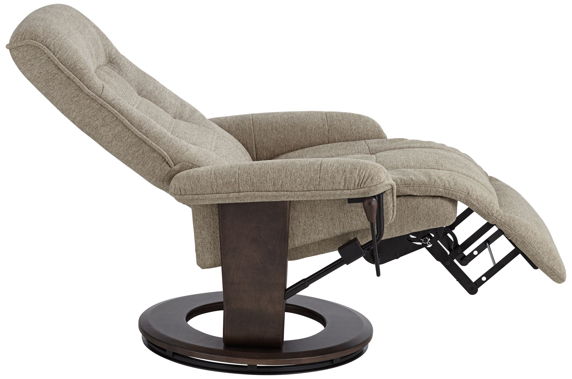 BenchMaster Annika Chestnut Fabric Adjustable Swivel Recliner