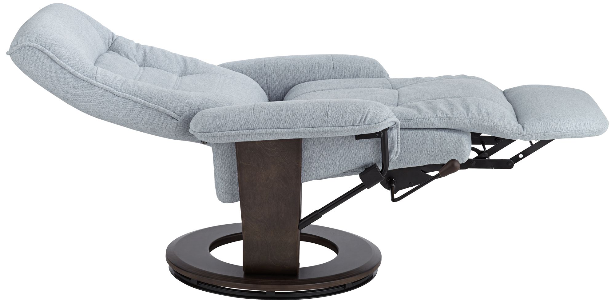 BenchMaster Annika Sky Blue Fabric Adjustable Swivel Recliner