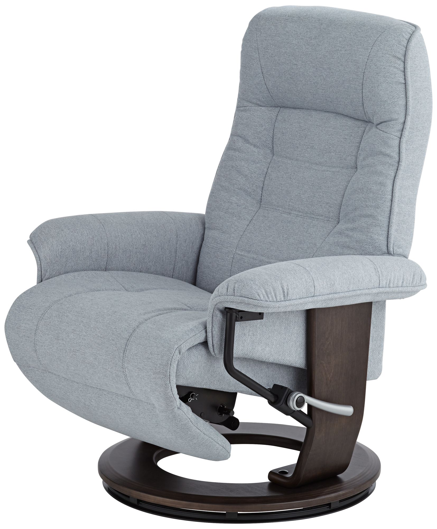 BenchMaster Annika Sky Blue Fabric Adjustable Swivel Recliner