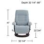 BenchMaster Annika Sky Blue Fabric Adjustable Swivel Recliner