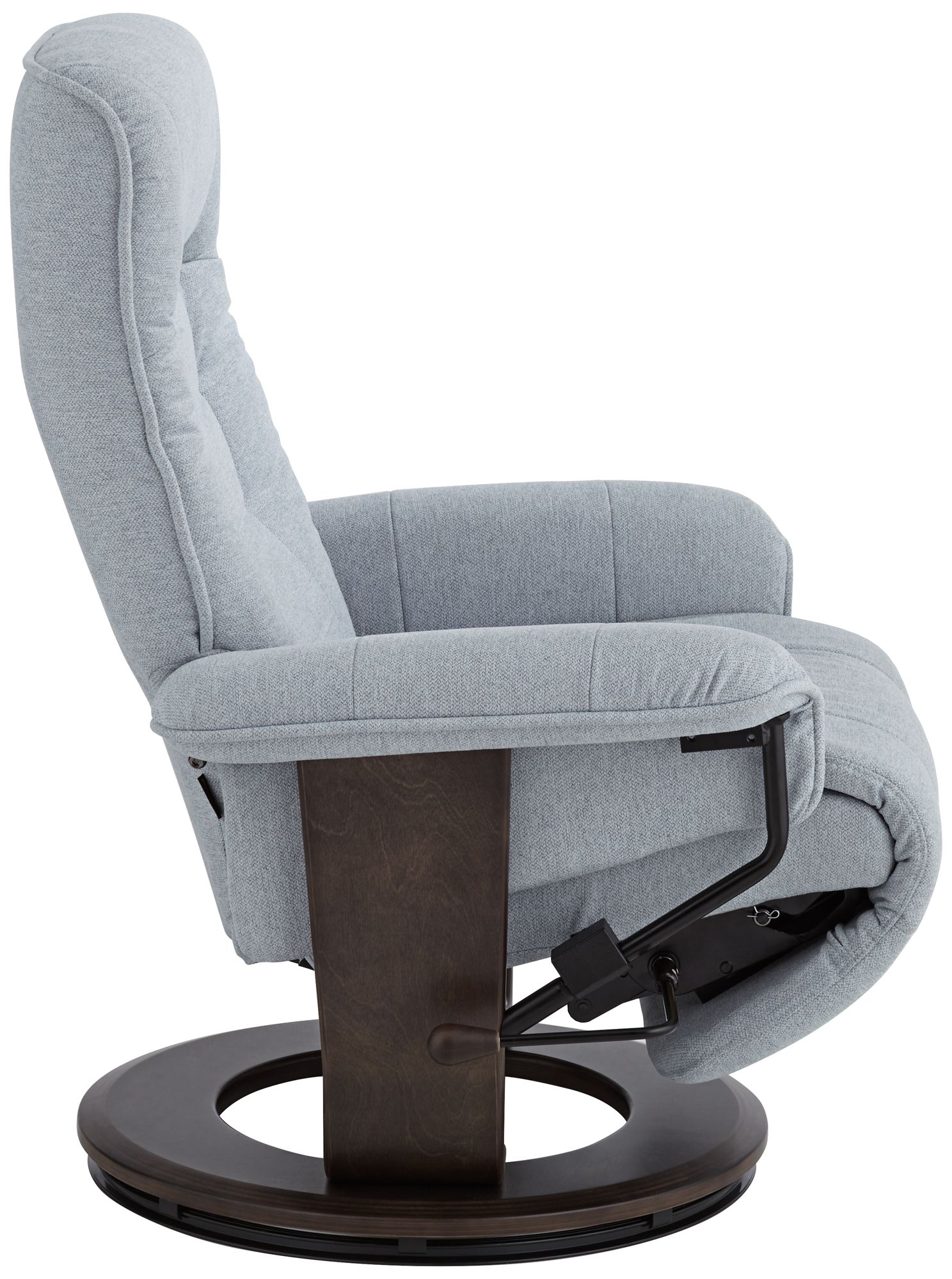 BenchMaster Annika Sky Blue Fabric Adjustable Swivel Recliner