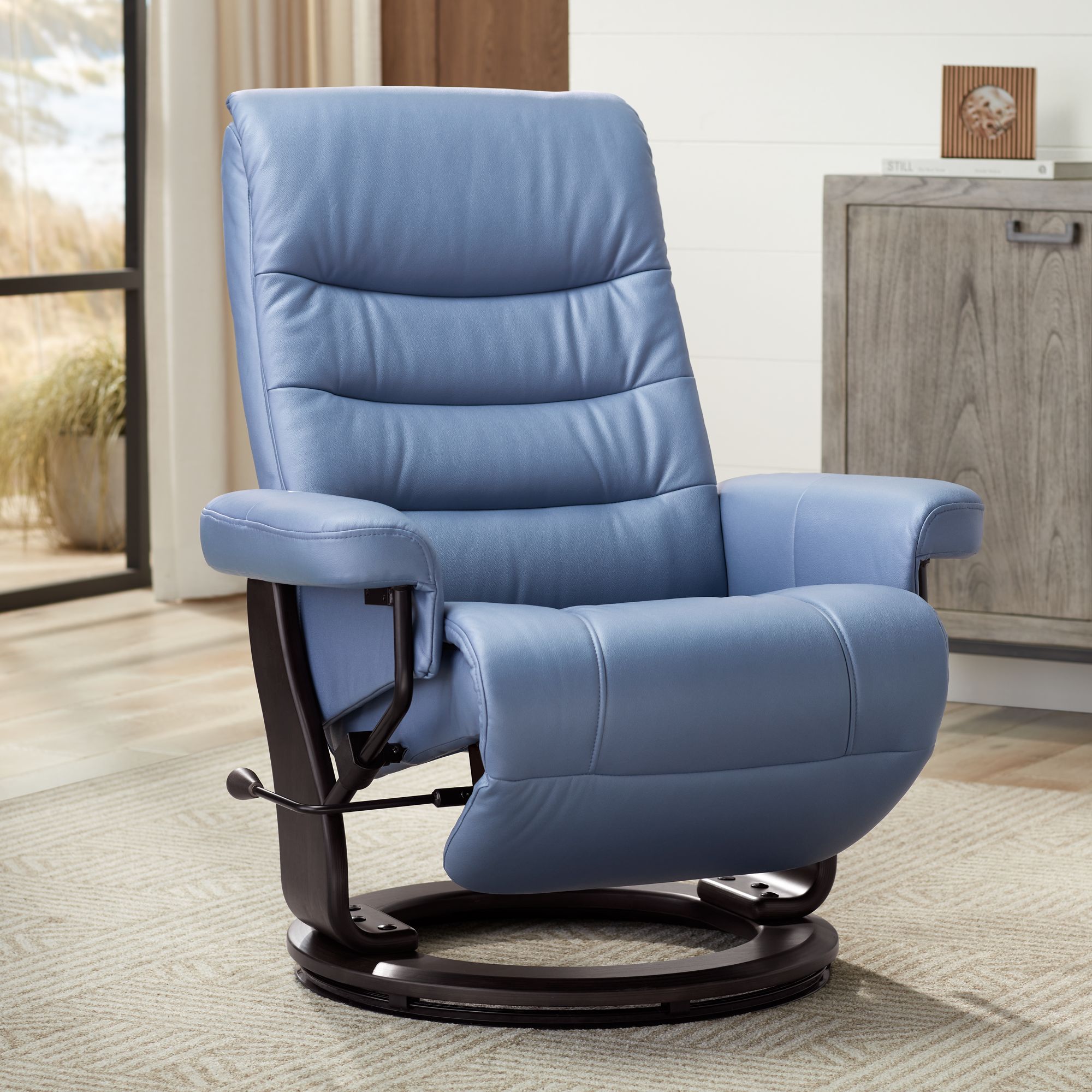 BenchMaster Camber Ocean Faux Leather Adjustable Swivel Recliner