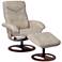 BenchMaster Newport 30" Wide Taupe Swivel Recliner and Slanted Ottoman