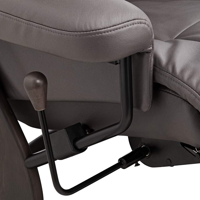 Image 6 BenchMaster Peregrine 31" Wide Charcoal Faux Leather Swivel Recliner more views