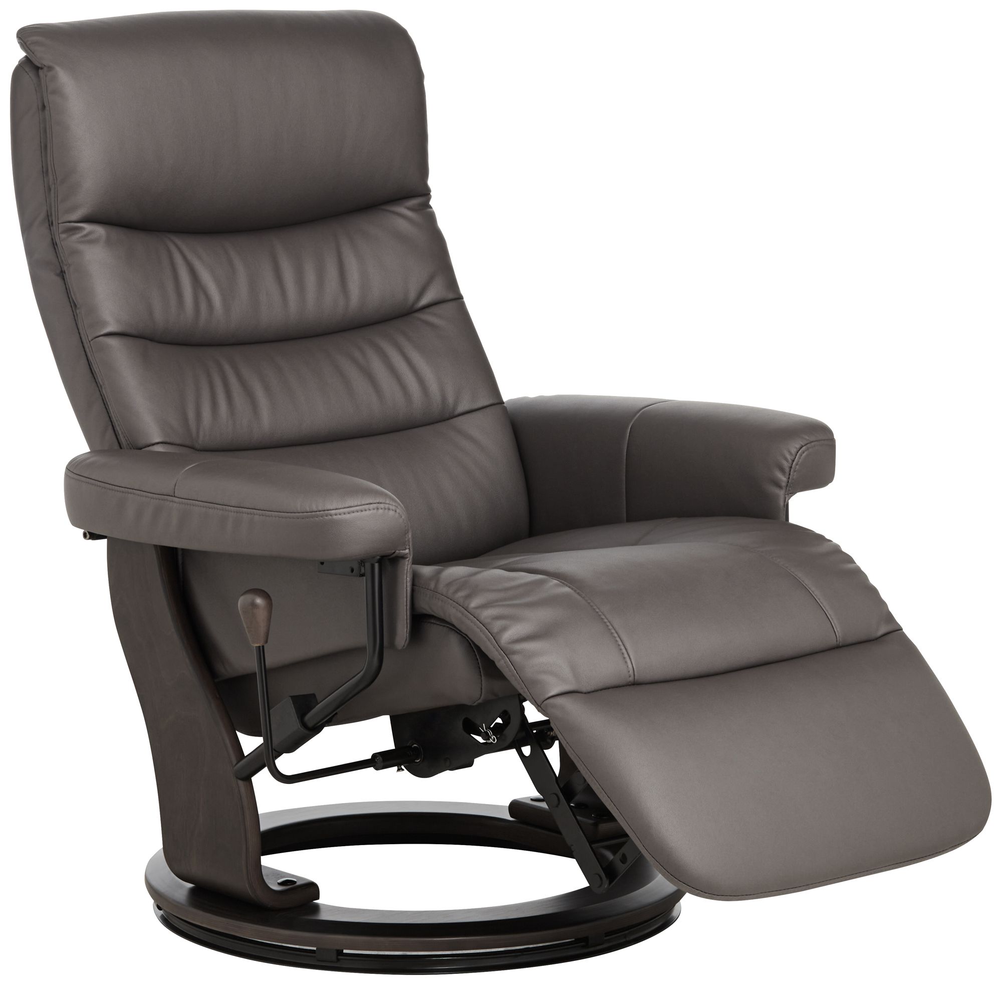 BenchMaster Peregrine 31" Wide Charcoal Faux Leather Swivel Recliner in scene