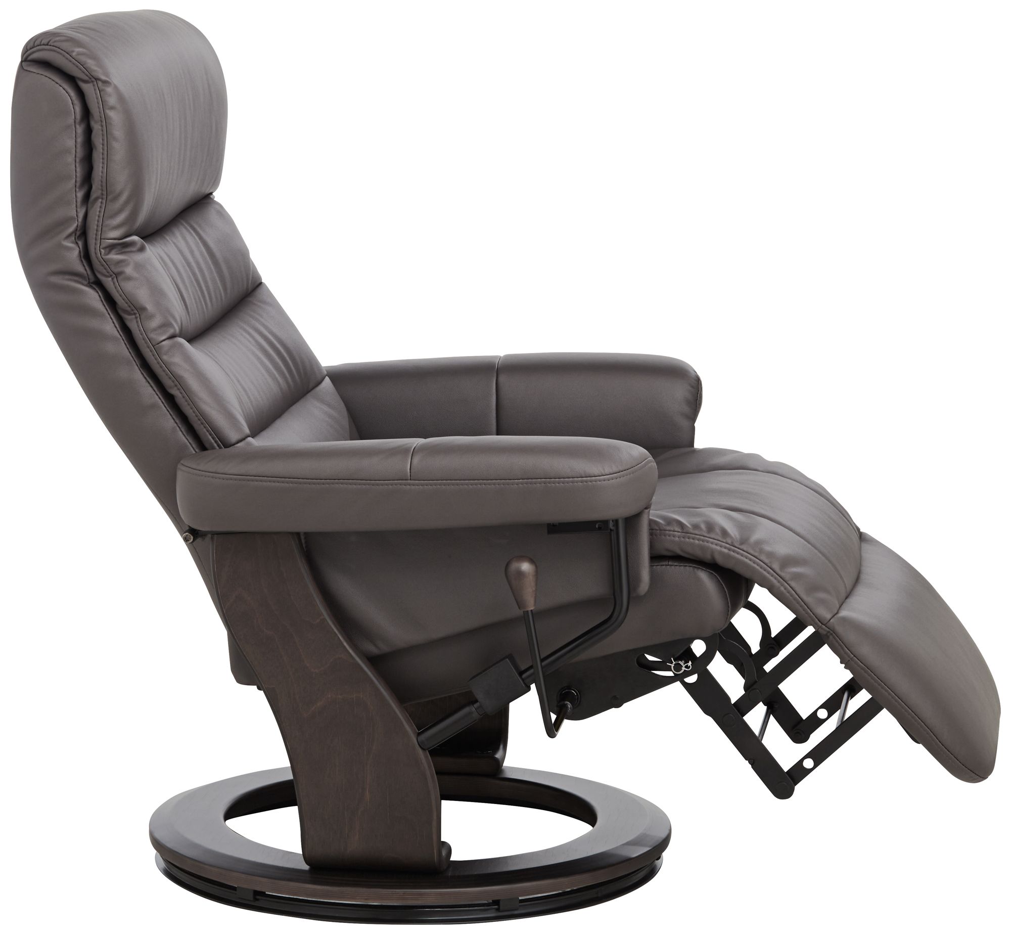 BenchMaster Peregrine 31" Wide Charcoal Faux Leather Swivel Recliner in scene