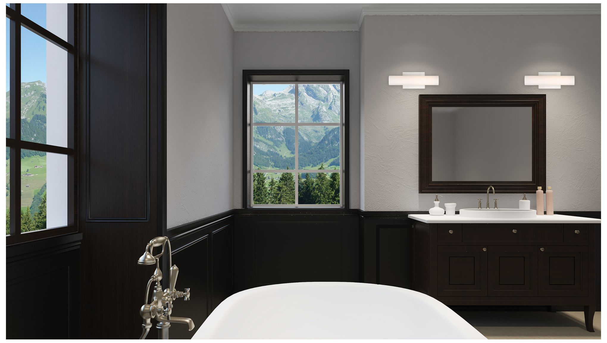 Image 4 Bend; LED Small Vanity; Brushed Nickel Finish with White Acrylic more views