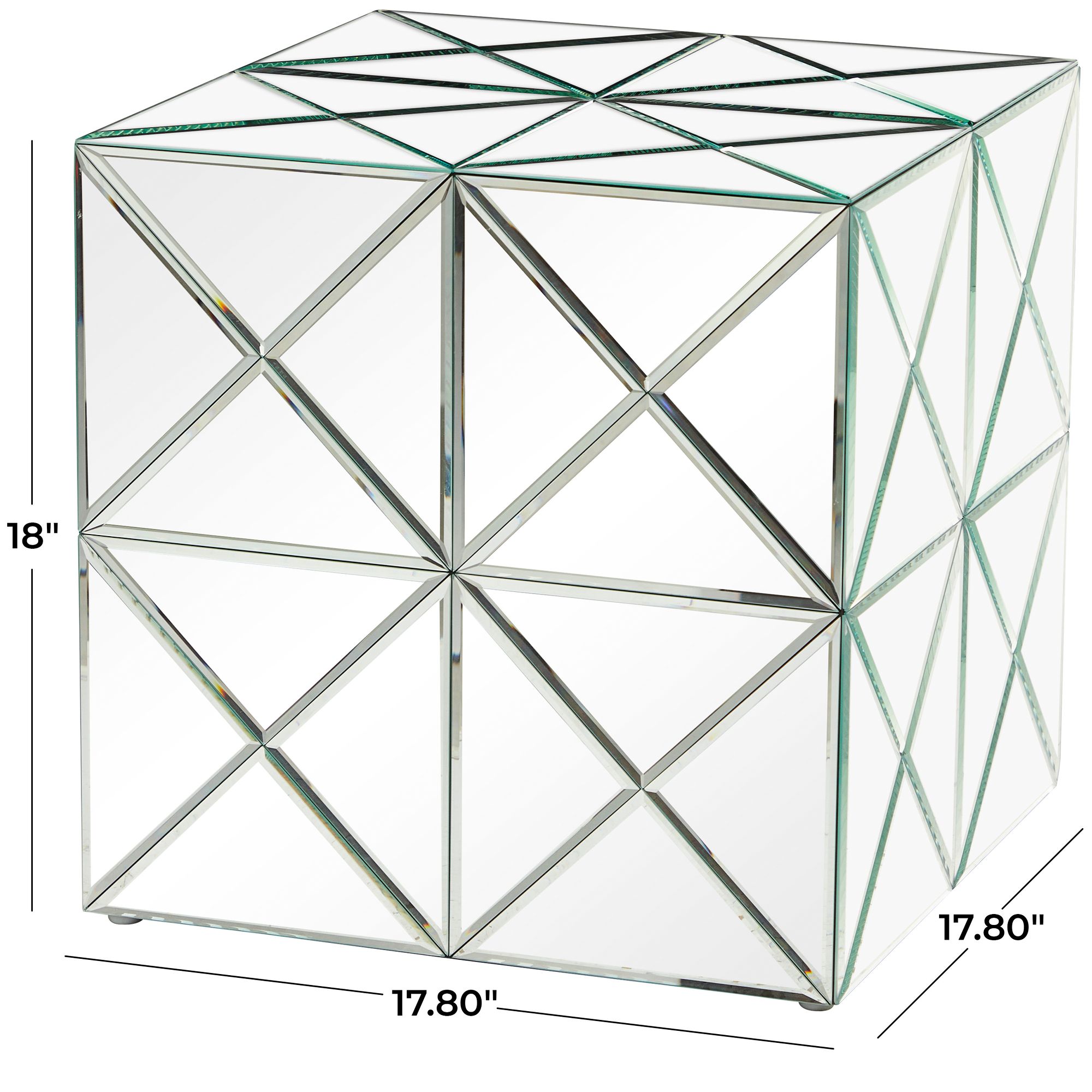 Image 6 Bender 17 3/4" Wide Silver Mirrored Square Accent End Table more views