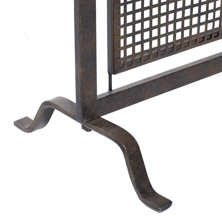 Image 4 Bender Black Metal 35" High Geometric Fireplace Screen more views