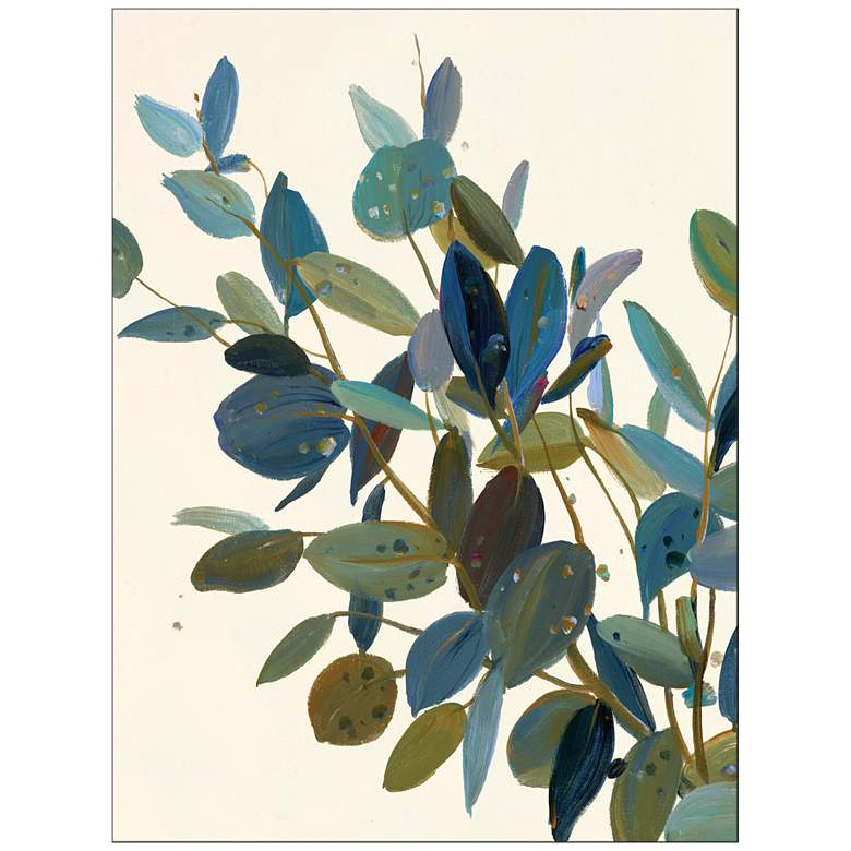 Image 1 Bending Botanicals 42" High Blues and Green Giclee Wall Art
