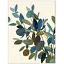 Bending Botanicals 42" High Blues and Green Giclee Wall Art