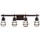 Bendlin 31" Wide Oil-Rubbed Bronze 4-Light LED Bath Light