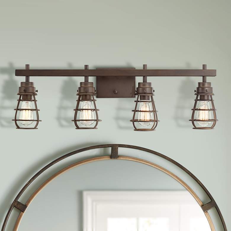 Image 1 Bendlin 31" Wide Oil-Rubbed Bronze 4-Light LED Bath Light