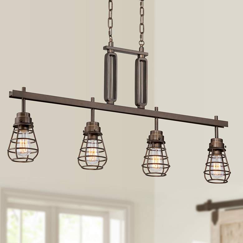 Image 1 Bendlin 40 3/4" Wide Bronze LED Kitchen Island Light Pendant