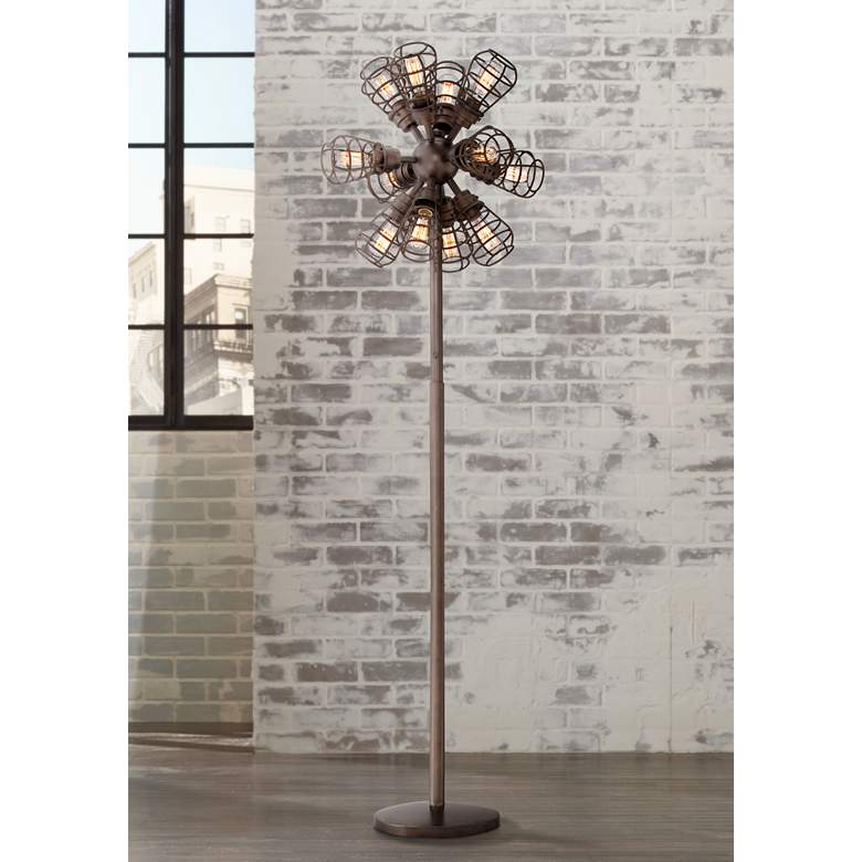 Image 1 Bendlin Oil Rubbed Bronze 12-Light Industrial Floor Lamp