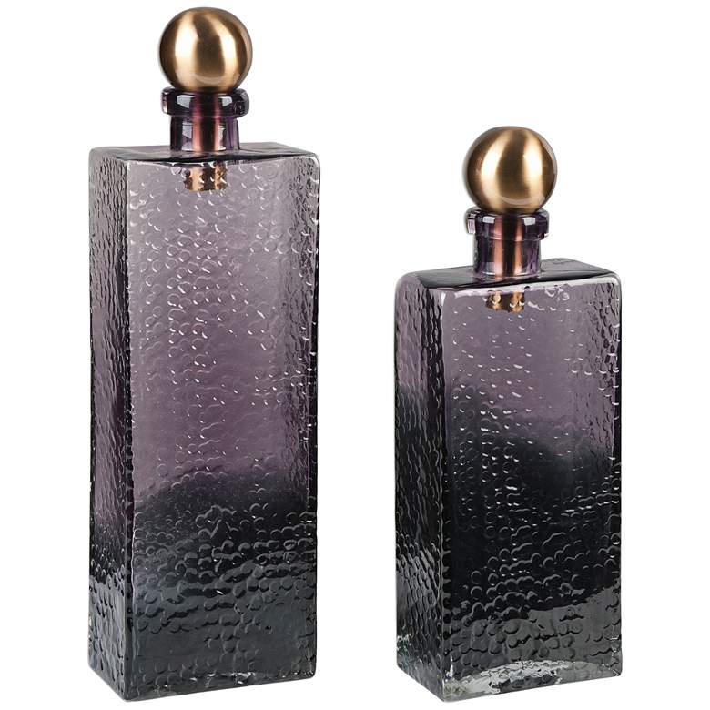 Image 1 Benedetto Ombre Amber Glass 2-Piece Decorative Bottles Set