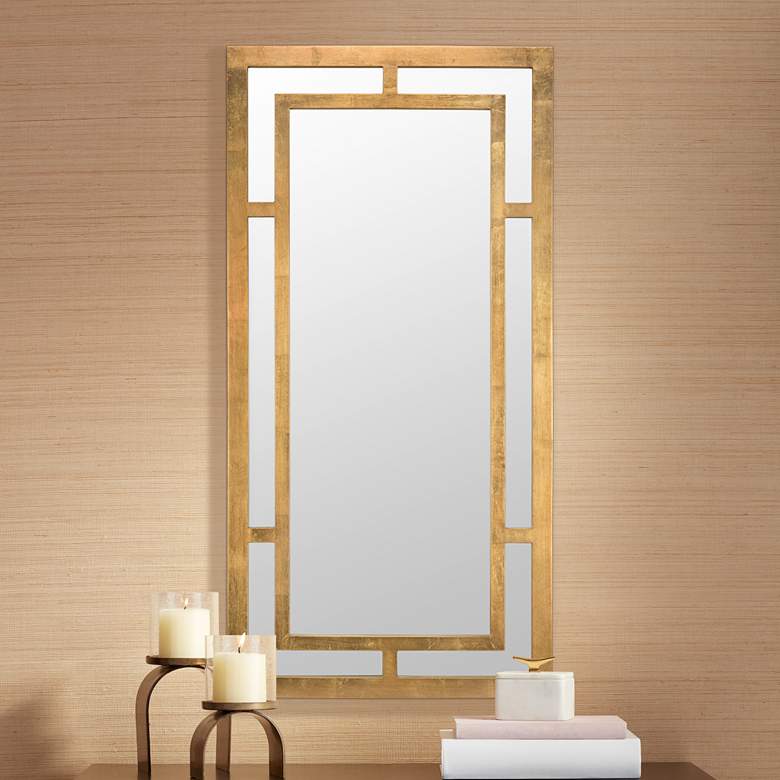 Image 1 Benedict Gold 20" x 40" Rectangle Wall Mirror